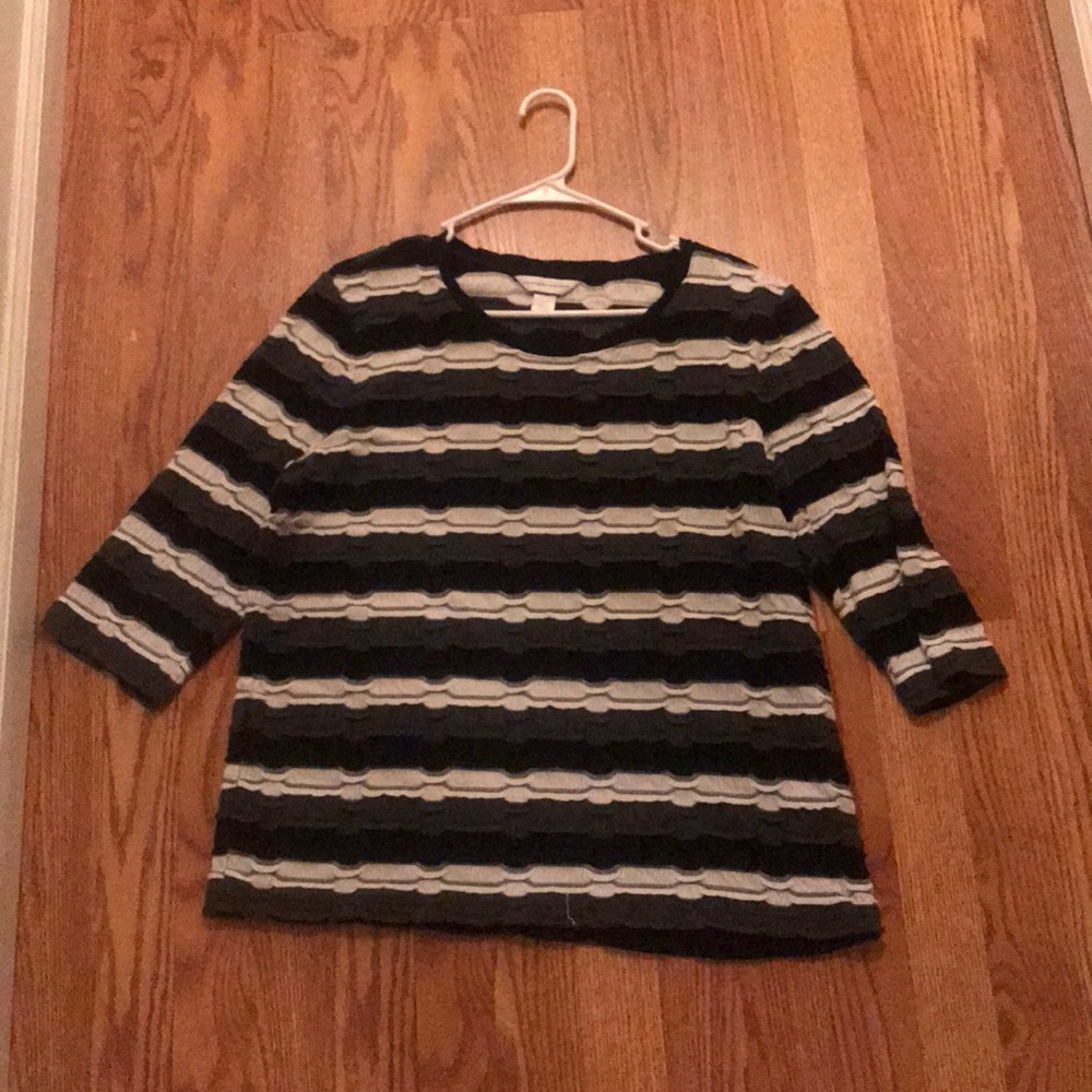 Gray, white, and black sweater—Christopher&banks